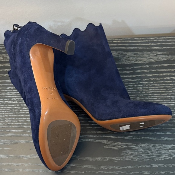 Alaia Navy Suede Ankle Boots - Picture 6 of 8